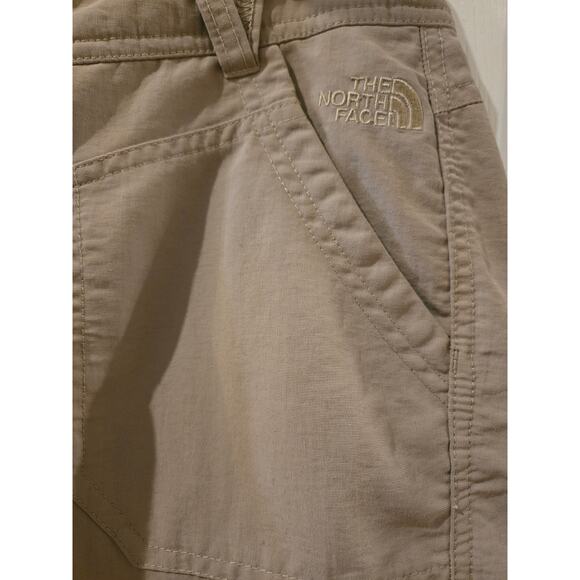 The North Face TNF Hiking Travel Outdoor Nylon Stretch Shorts Beige Size 6 - Picture 3 of 11